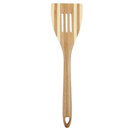 CORE KITCHEN 12 in. Pro Chef Beige Bamboo Slotted Spatula 6012648